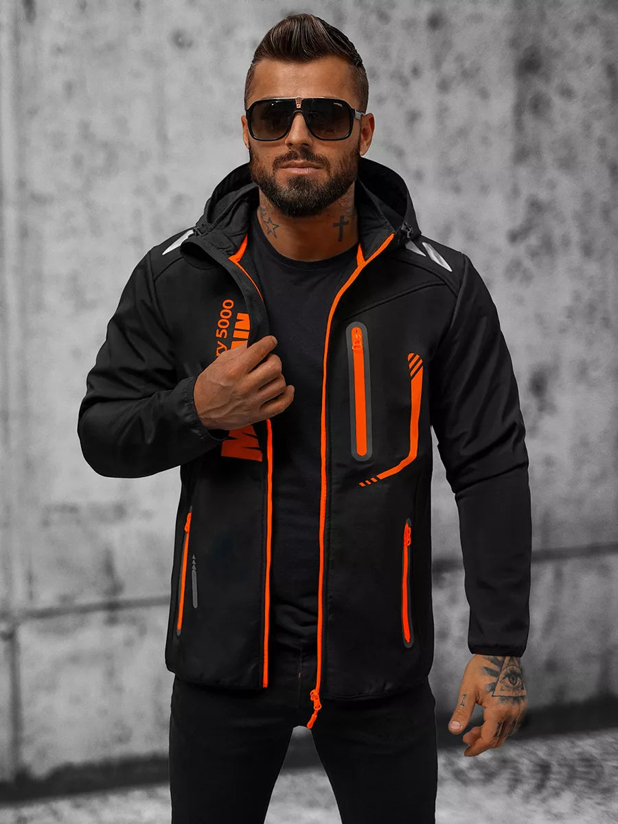 Black men's jacket with orange details Ero