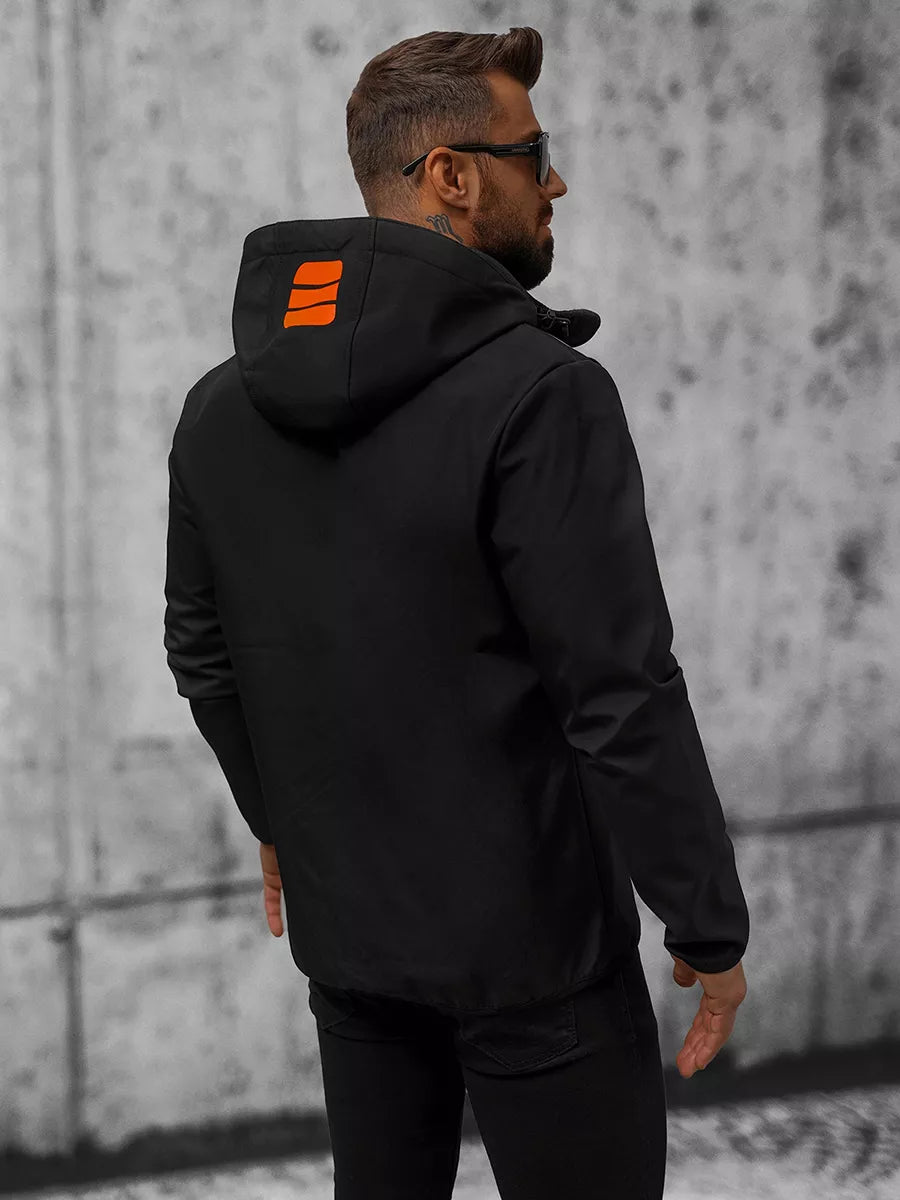 Black men's jacket with orange details Ero