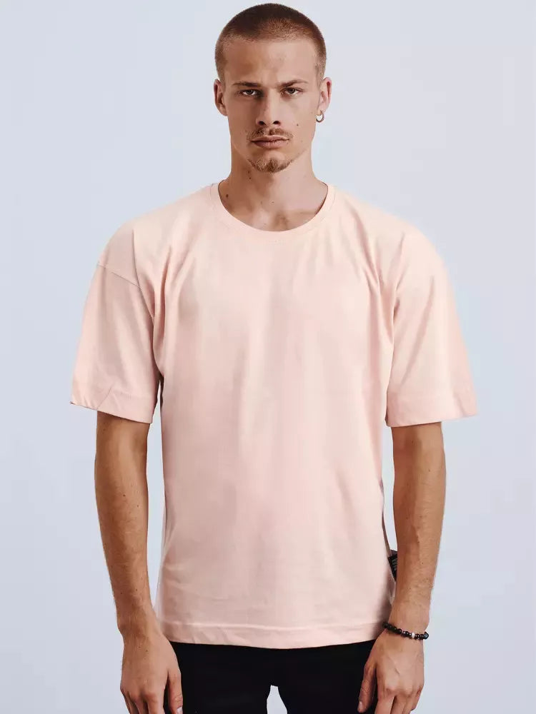 Men's pink T-shirt Simple