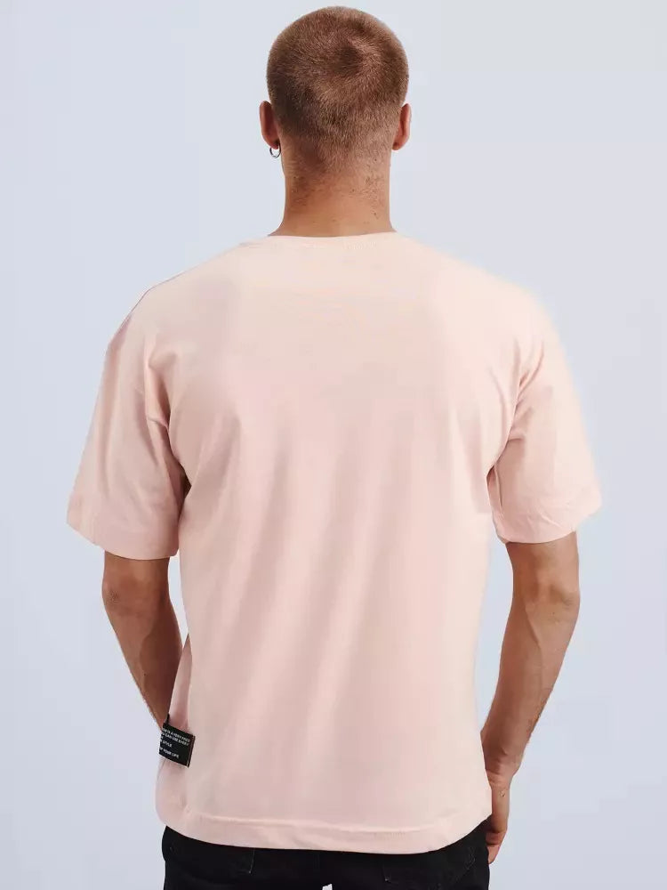 Men's pink T-shirt Simple