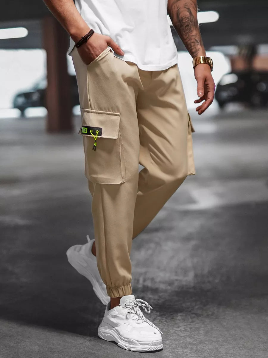 : Men's beige joggers Loger