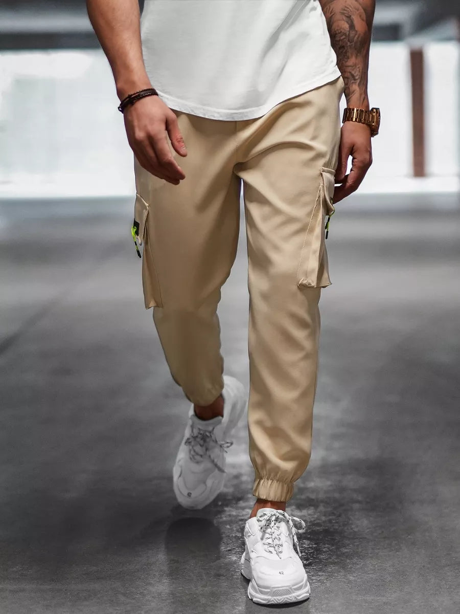 : Men's beige joggers Loger