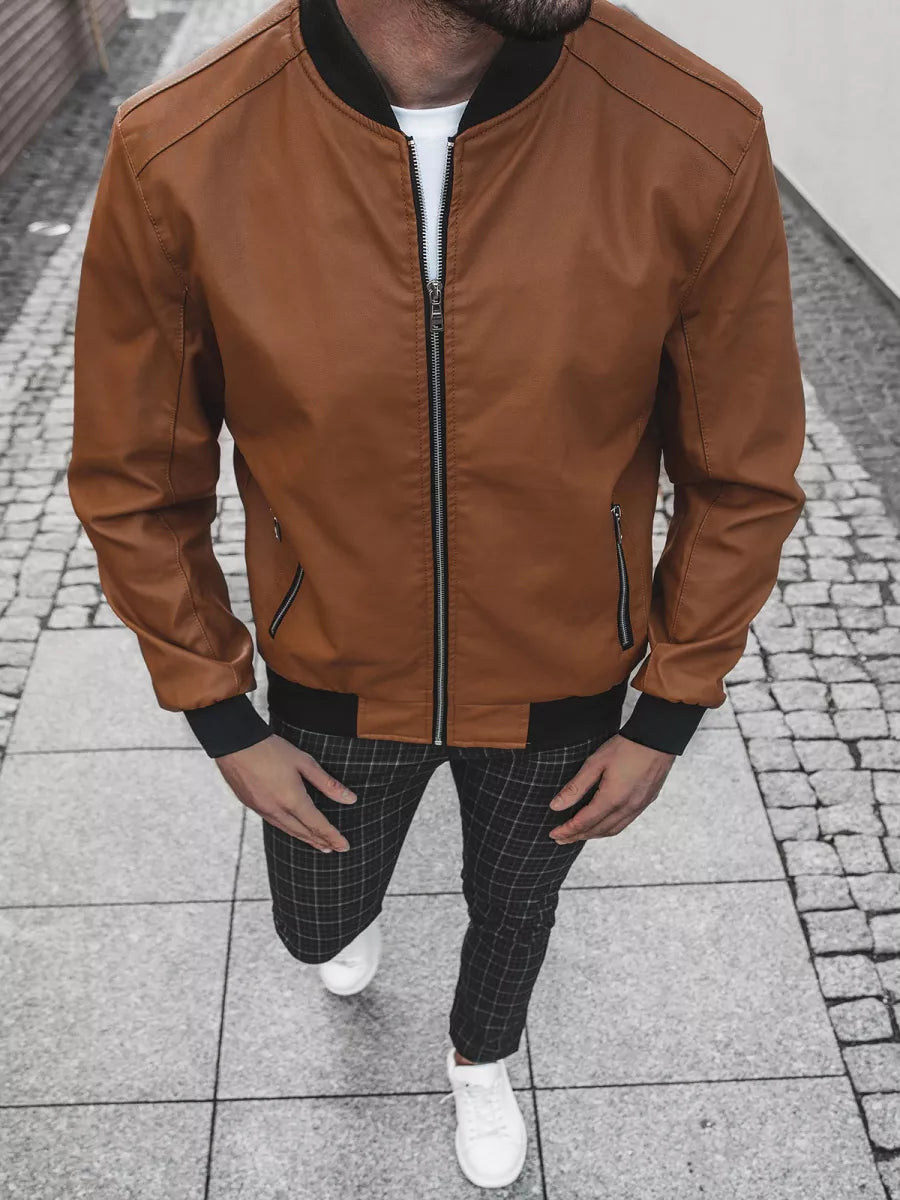 Eco leather jacket - caramel color Lugon