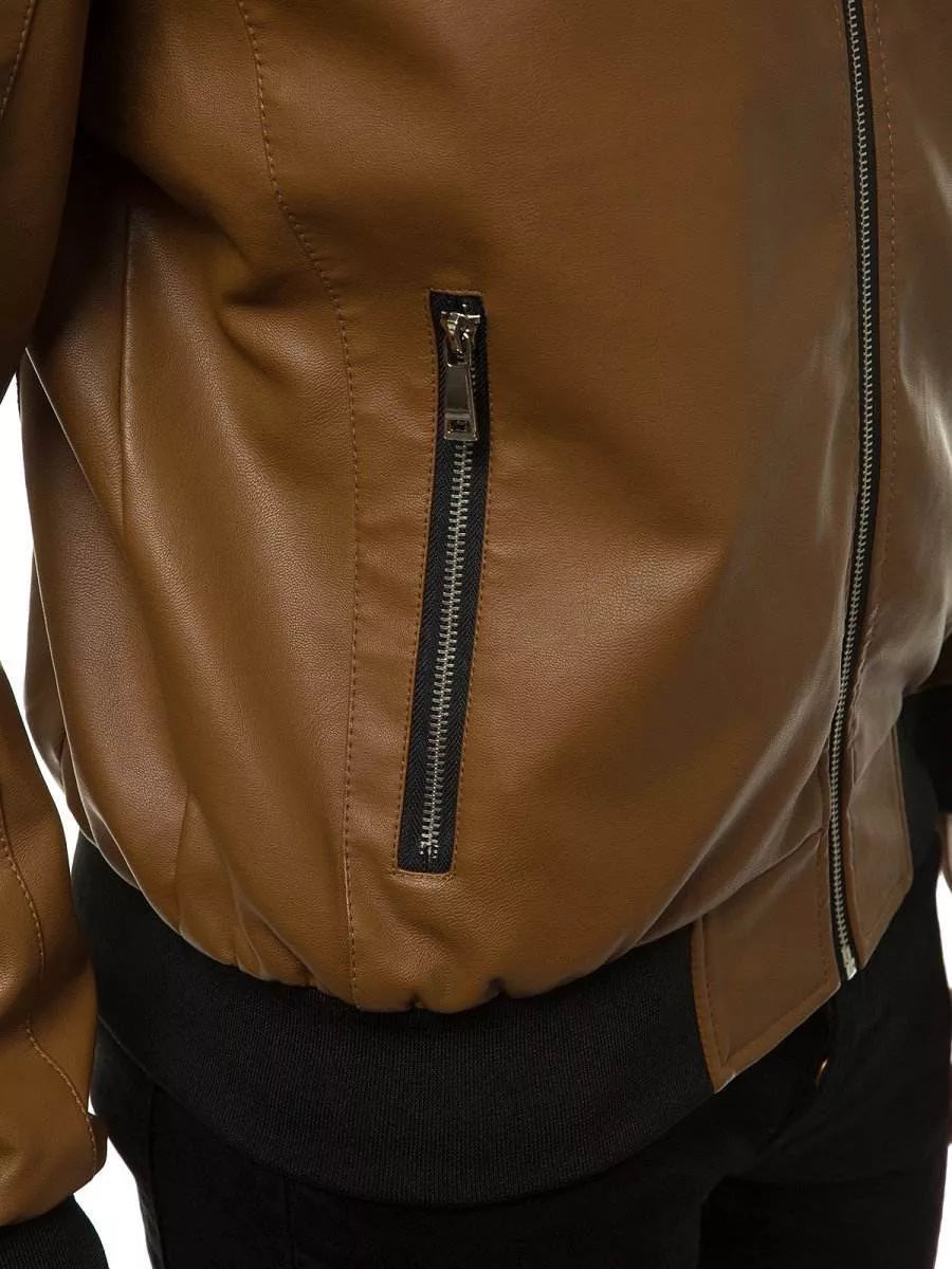 Eco leather jacket - caramel color Lugon