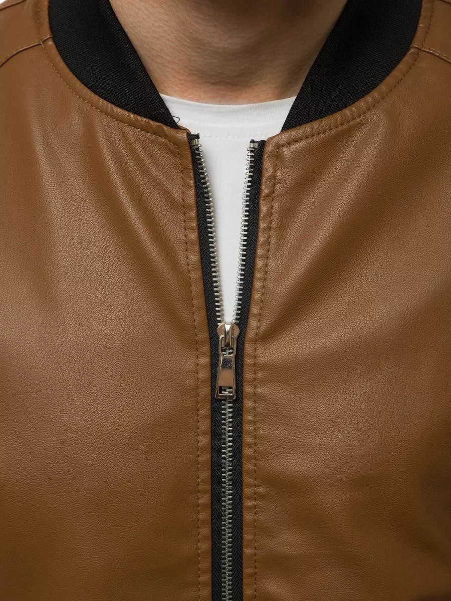 Eco leather jacket - caramel color Lugon