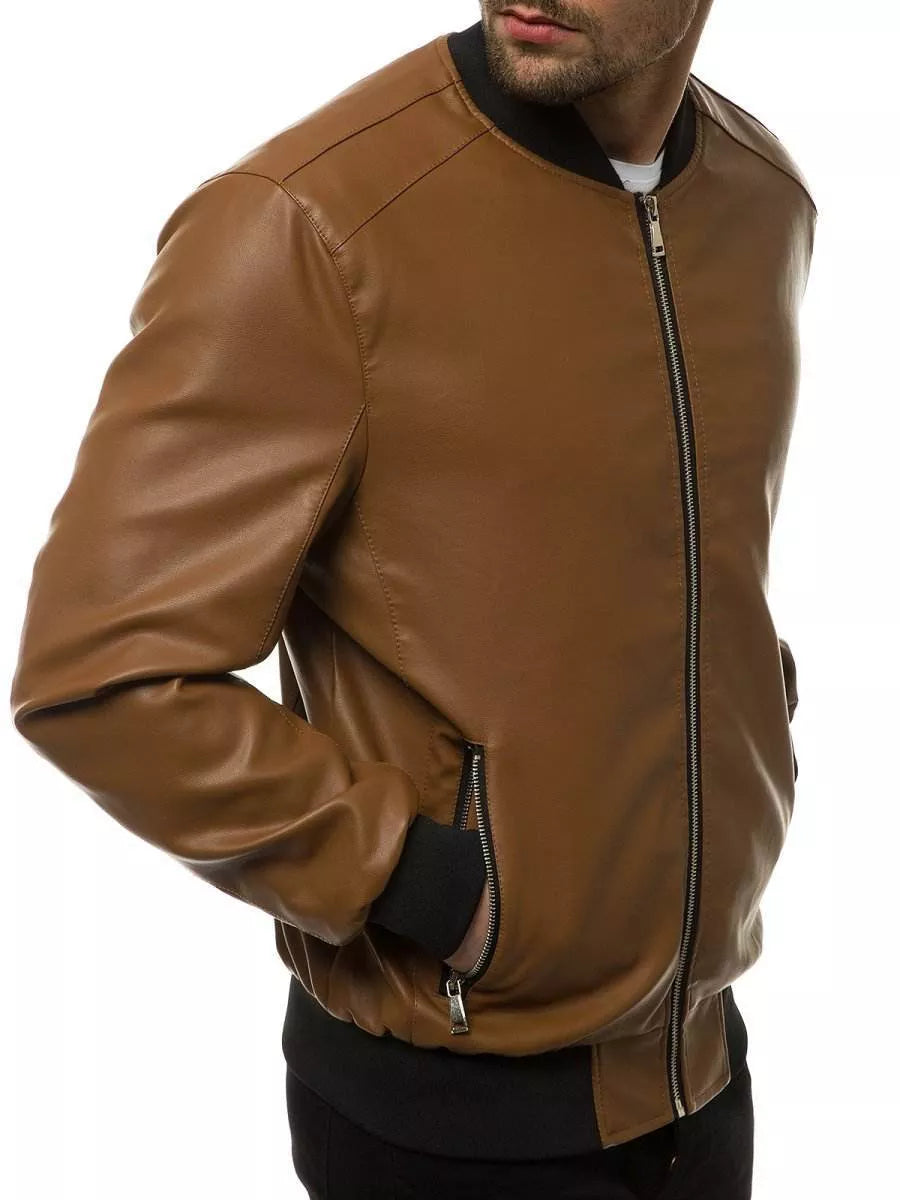 Eco leather jacket - caramel color Lugon