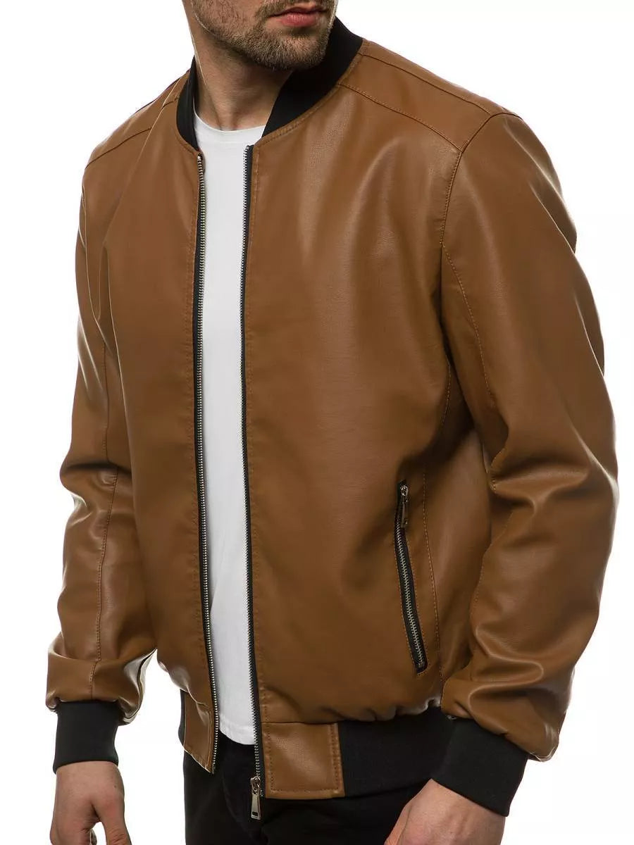 Eco leather jacket - caramel color Lugon