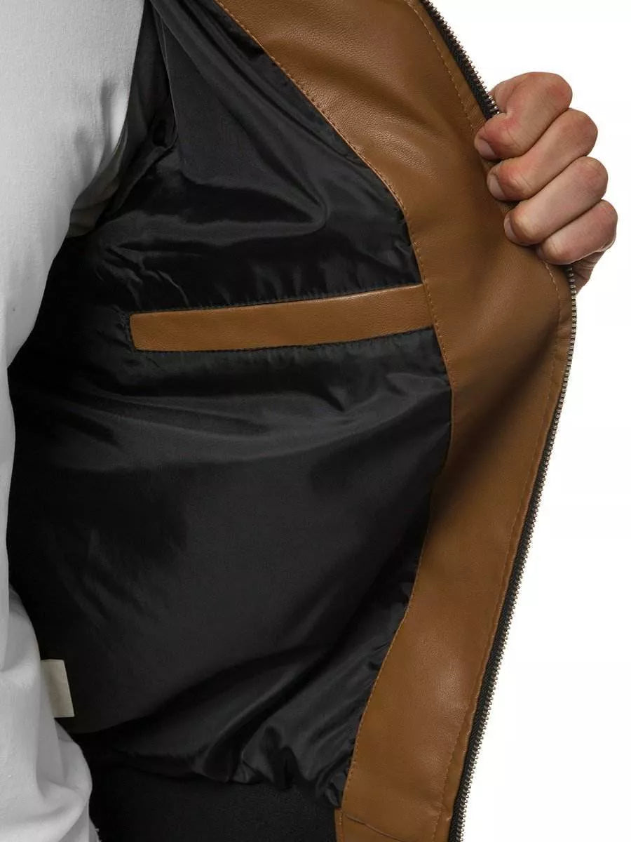 Eco leather jacket - caramel color Lugon