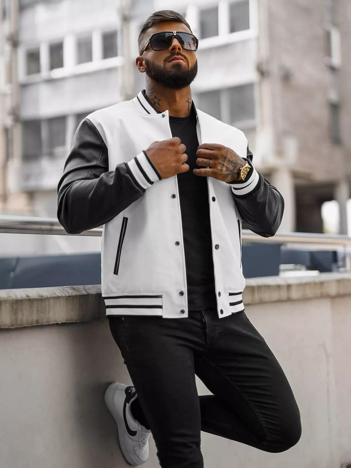 White eco-leather jacket Viter