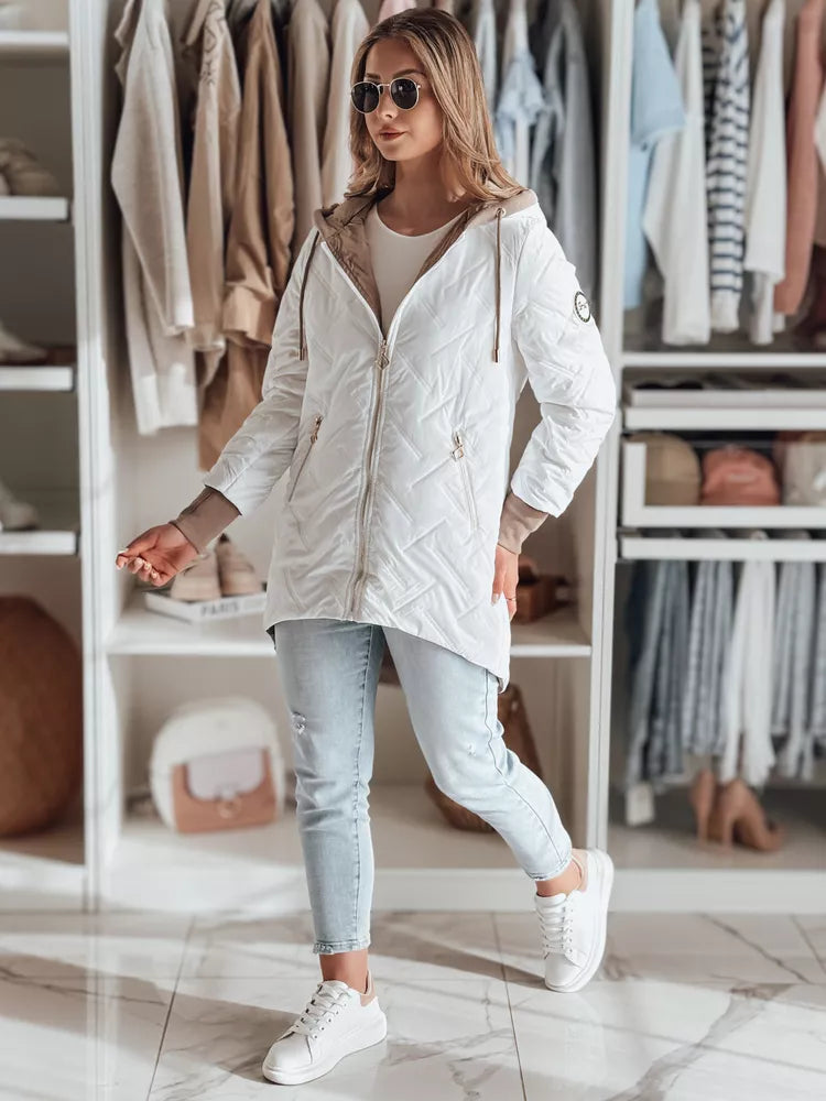White women's quilted Merina jacket
