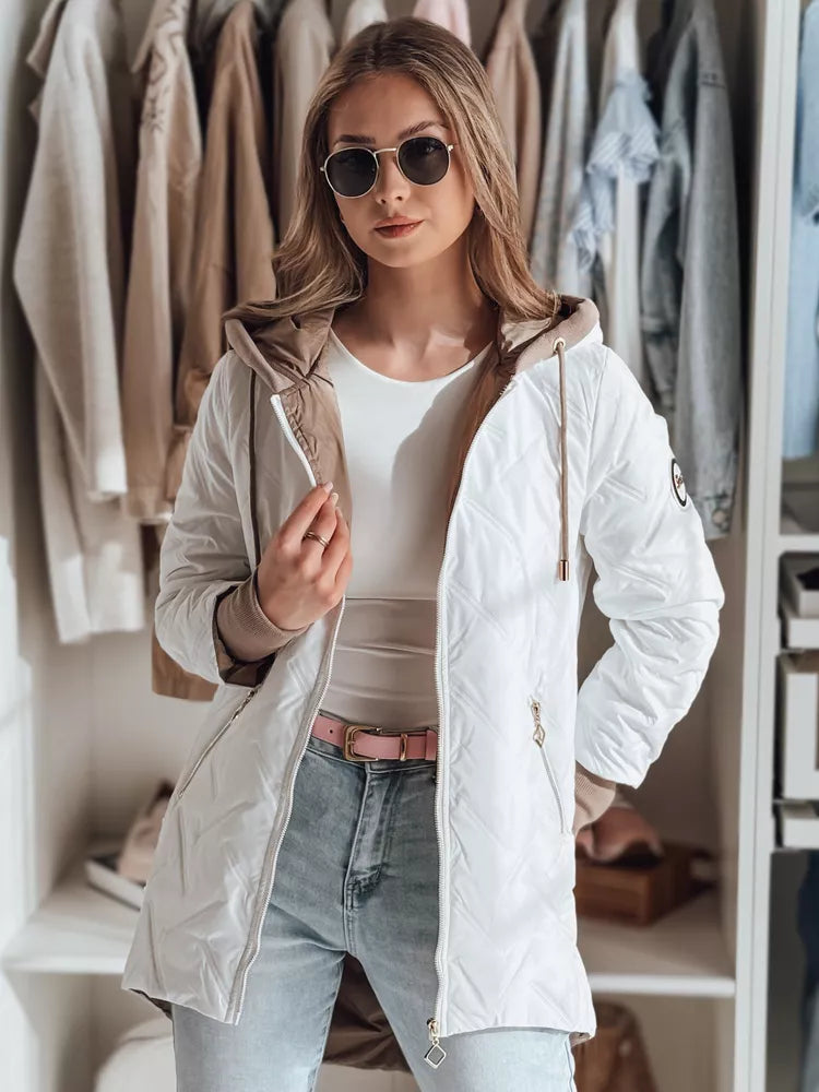 White women's quilted Merina jacket