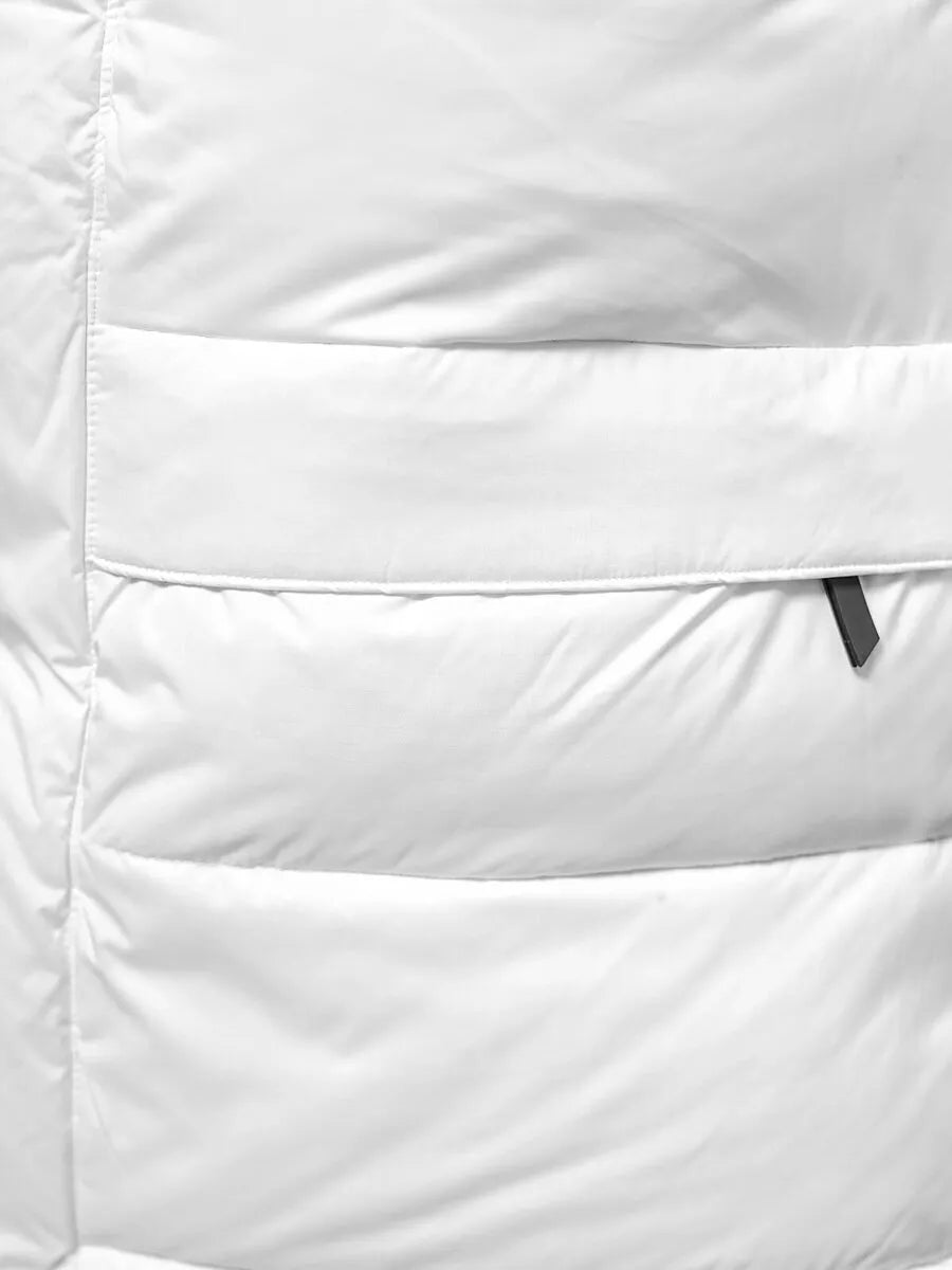 Men's white quilted winter jacket Poker