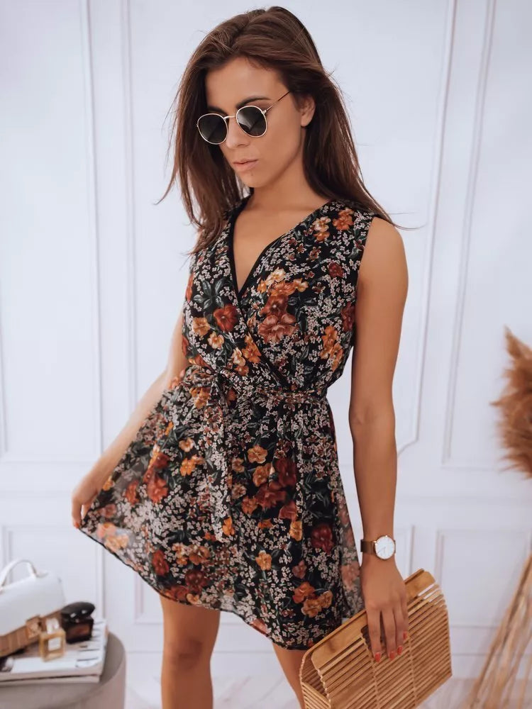 Black floral women's dress Rossa