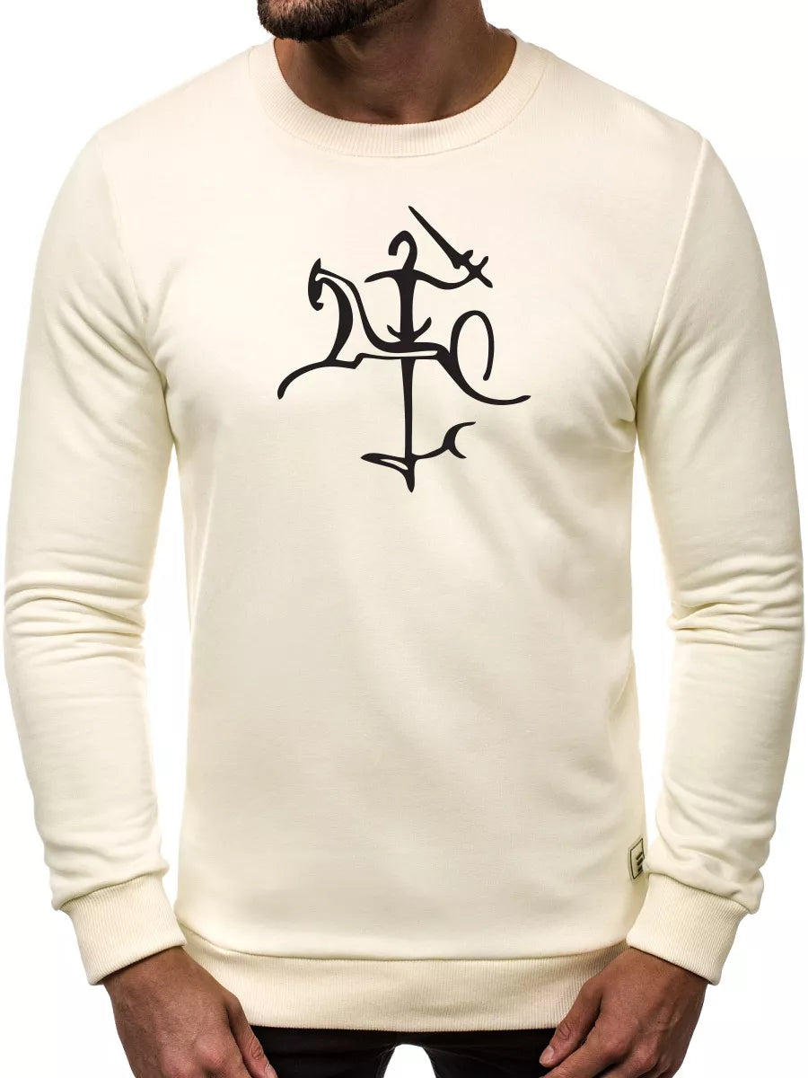 White men's sweater with Vytis styling