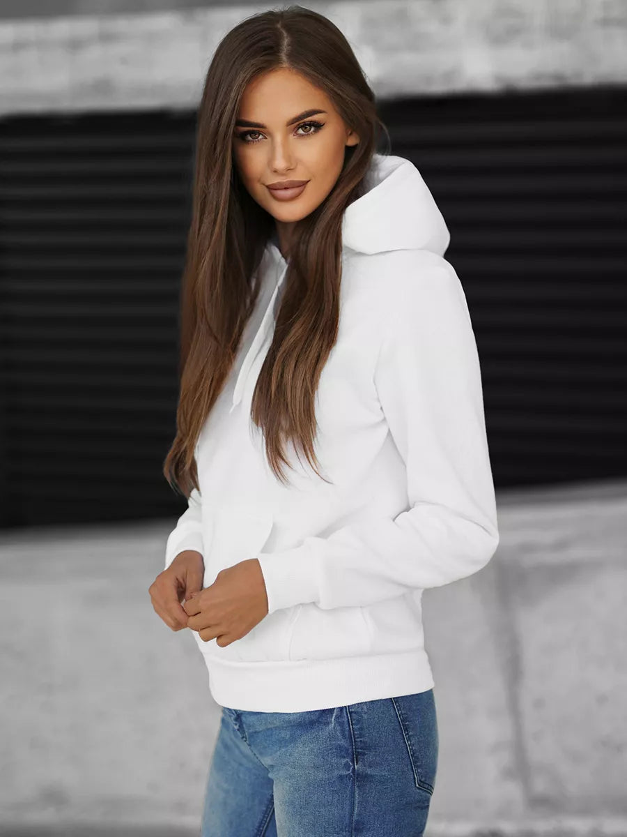 White women's sweatshirt with a hood Molin