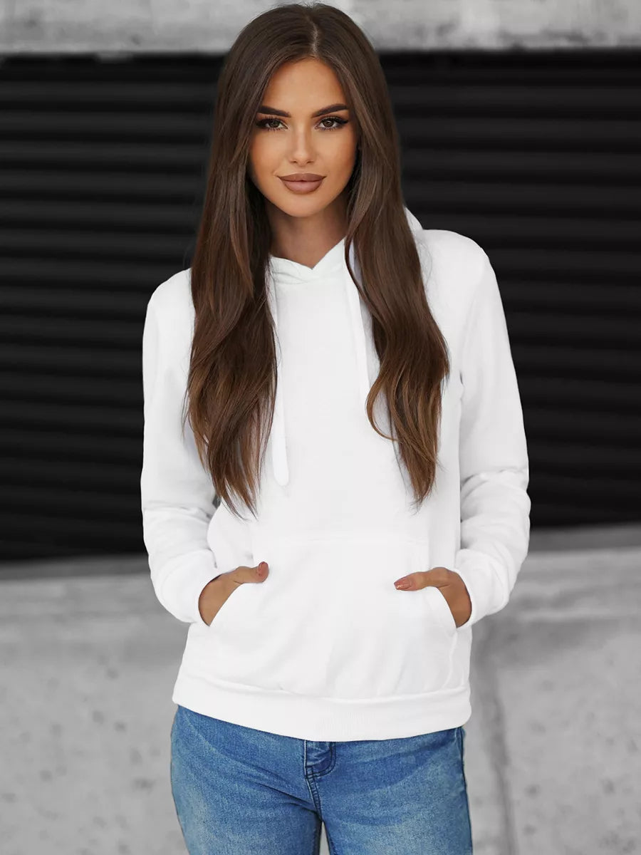 White women's sweatshirt with a hood Molin