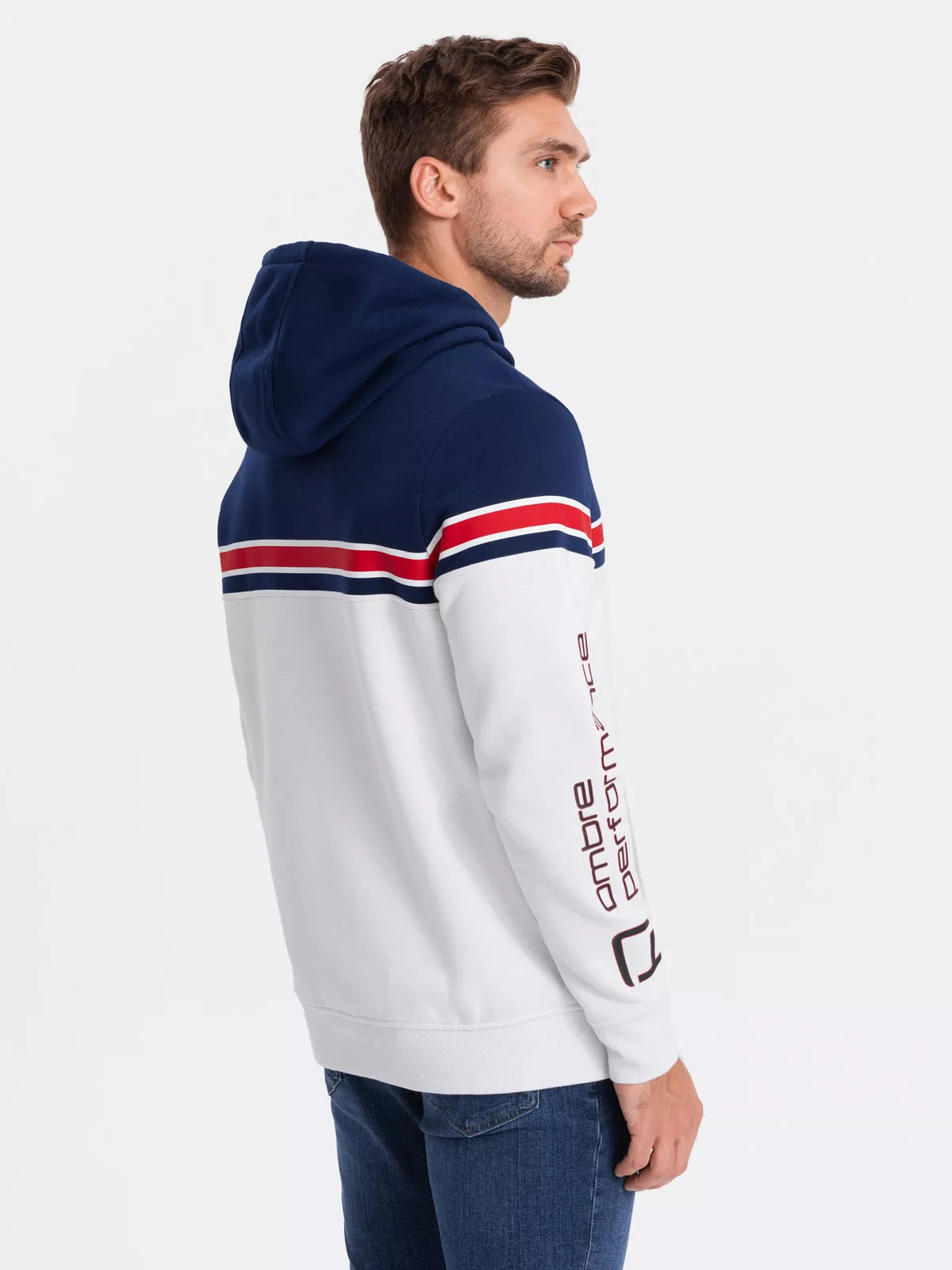 White sweatshirt with a hood Vona