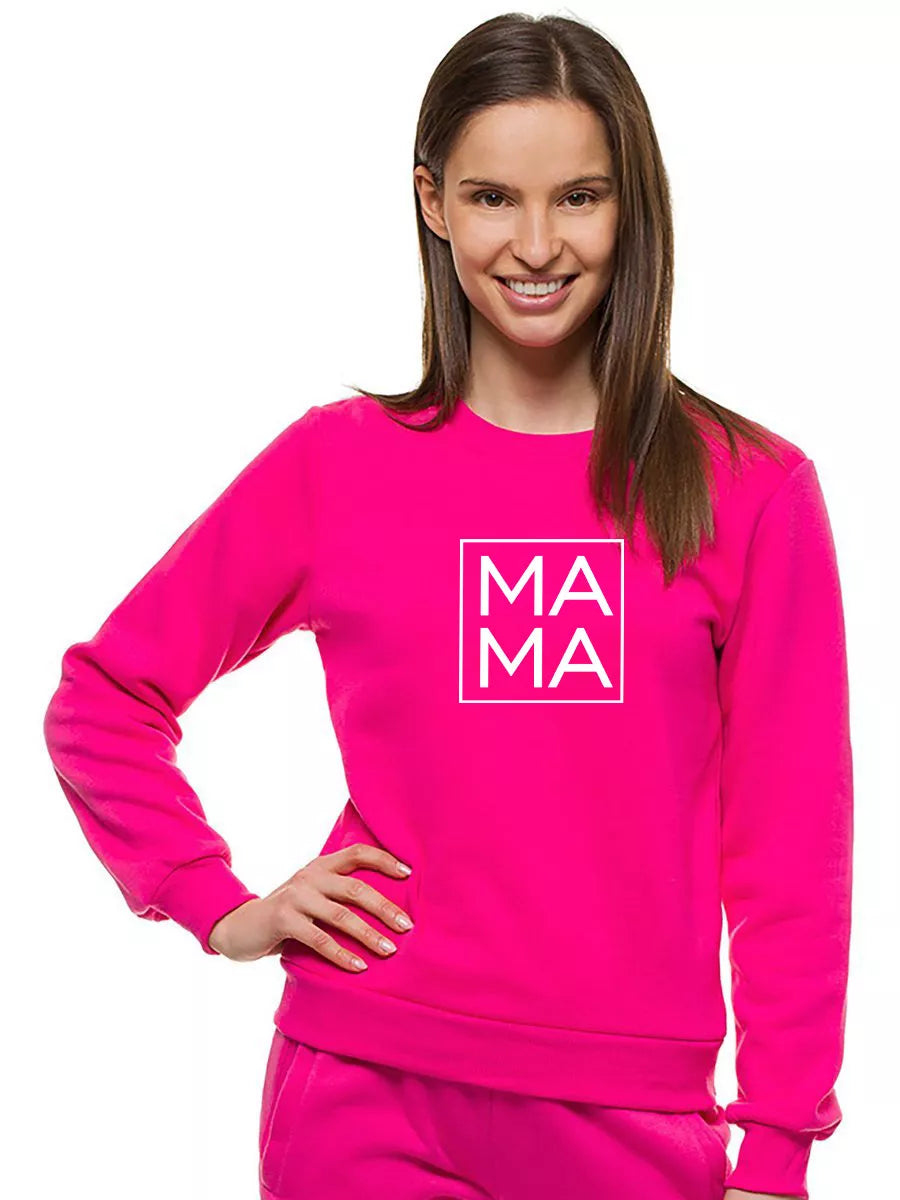 Women's bright pink sweater MAMA