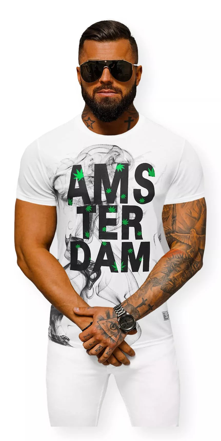 White men's T-shirt Amsterdam
