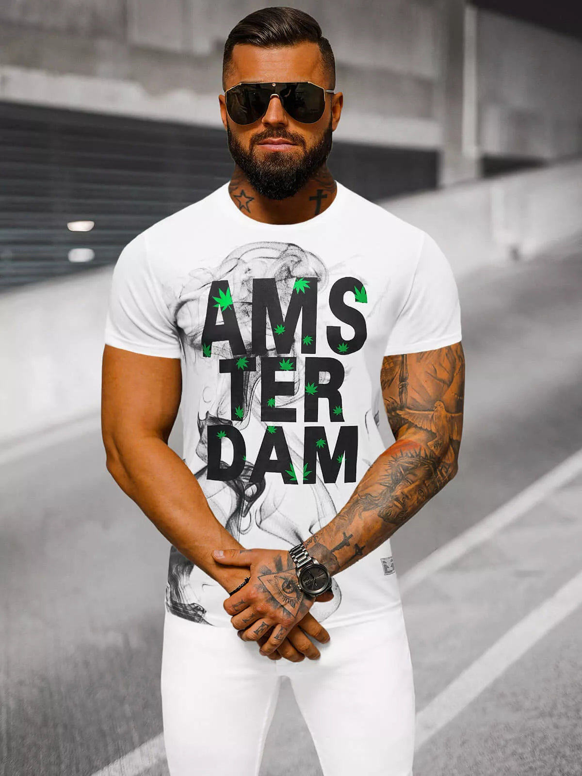 White men's T-shirt Amsterdam