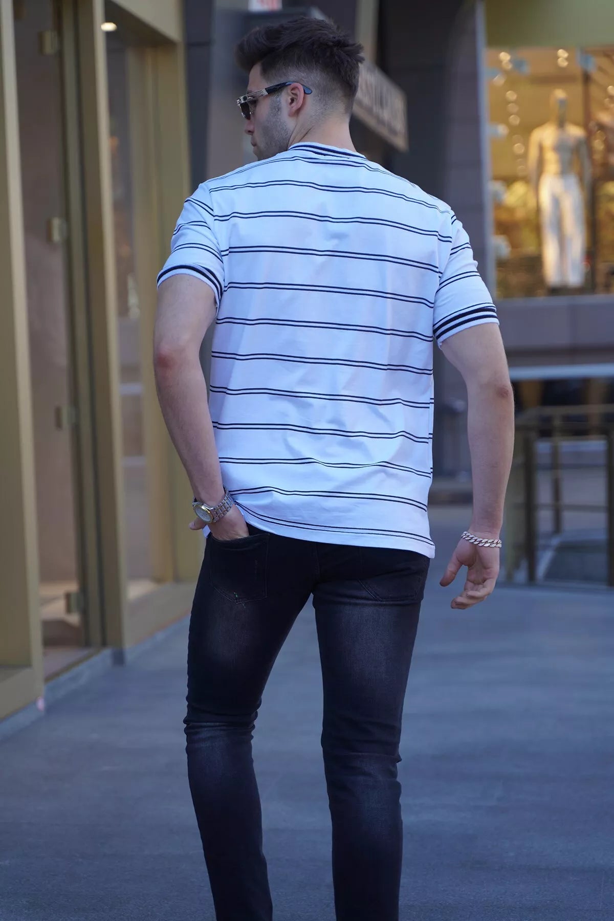 White men's T-shirt Anomi