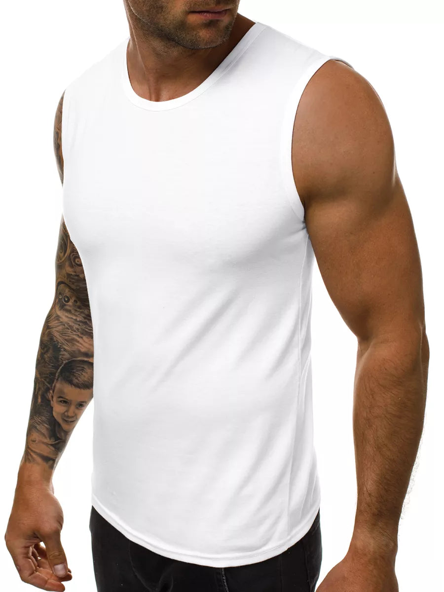 Sleeveless white men's T-shirt Look