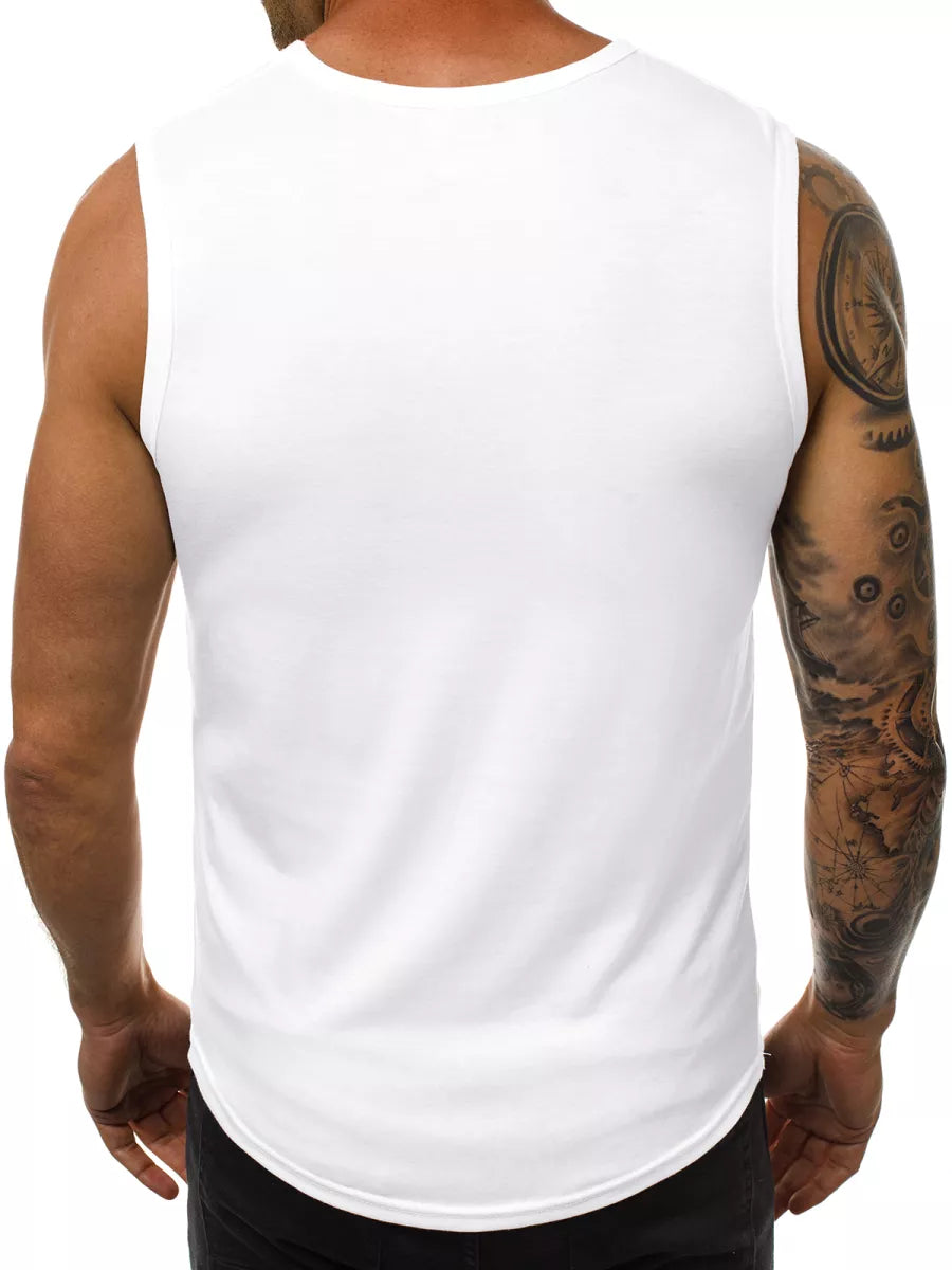 Sleeveless white men's T-shirt Look