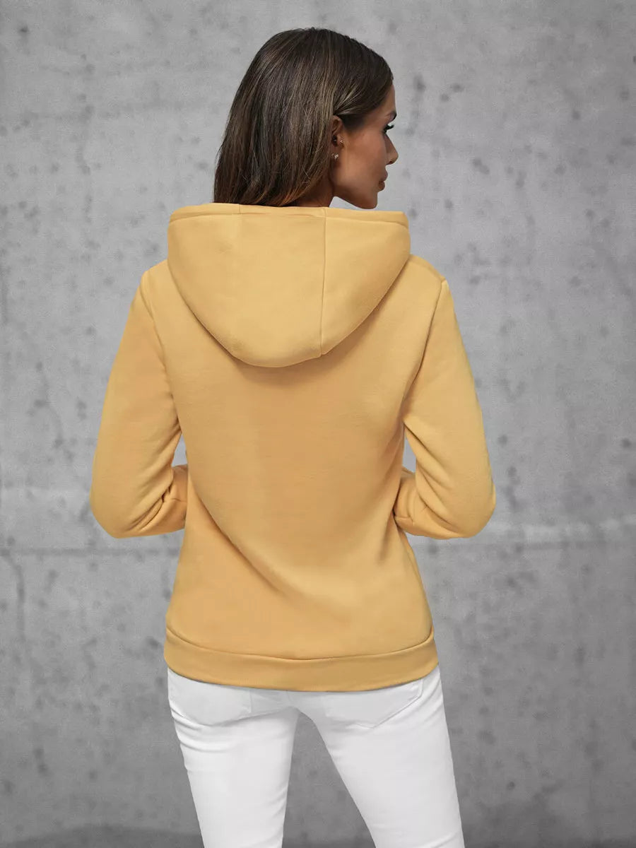 Beige women's sweatshirt with a hood Molin