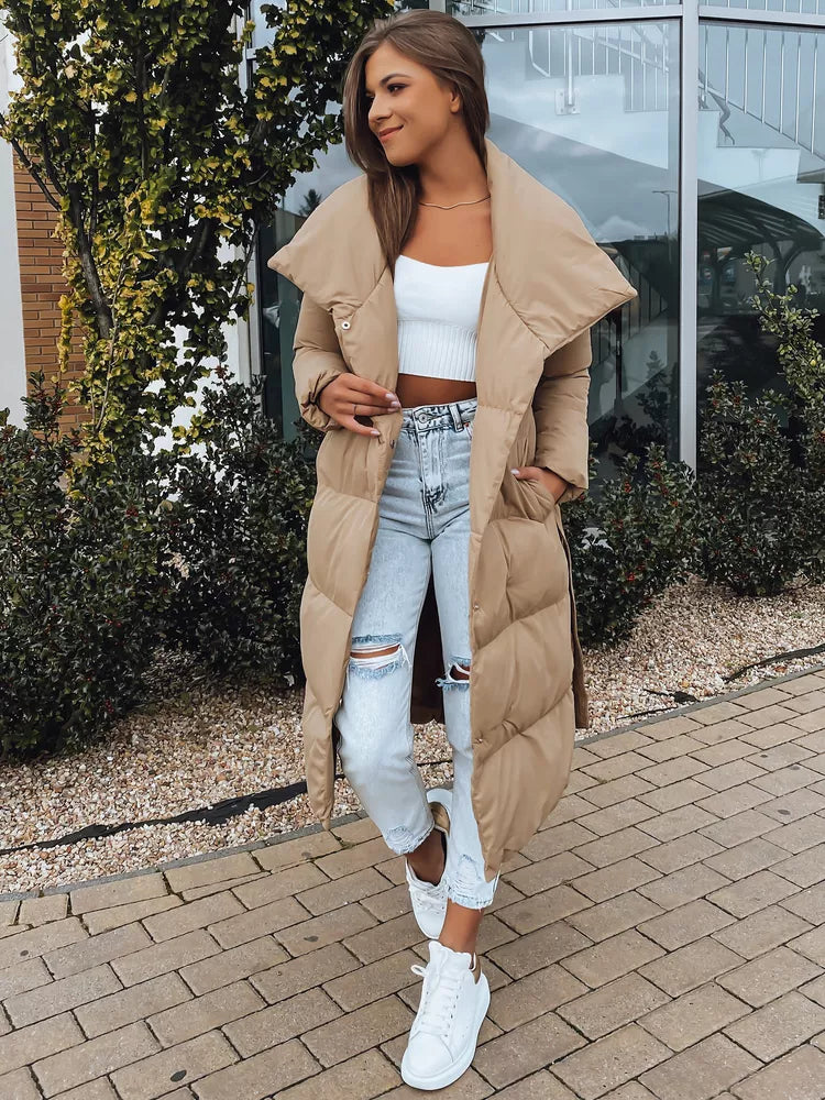 Beige women's quilted jacket Favi