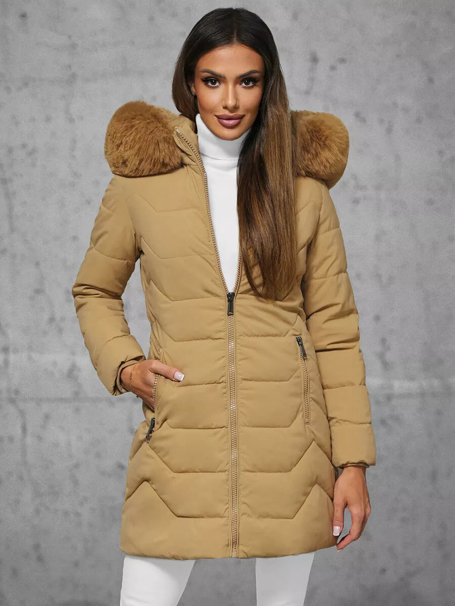 Beige women's winter jacket Tamira