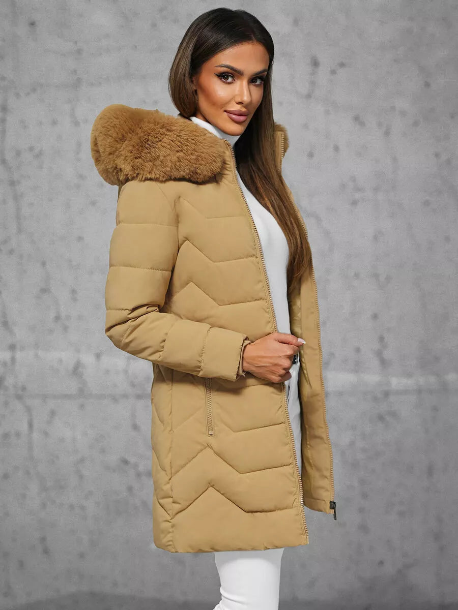 Beige women's winter jacket Tamira