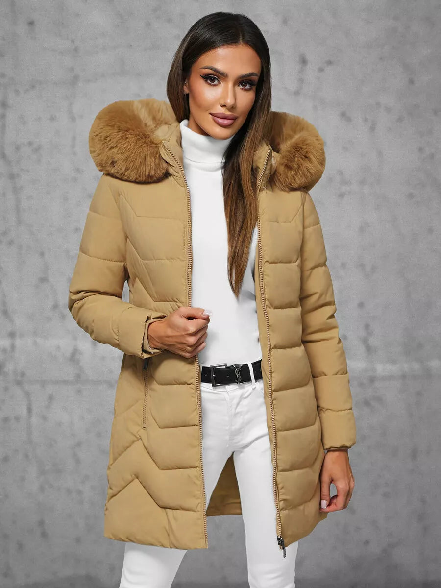 Beige women's winter jacket Tamira