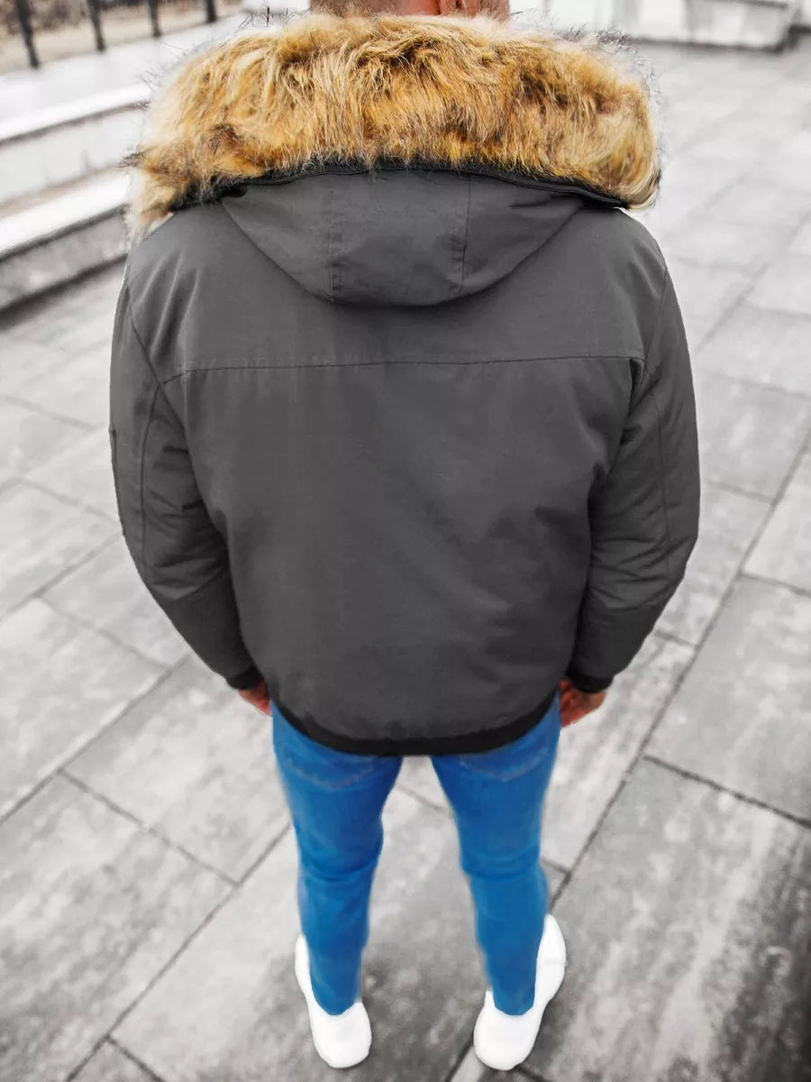 Bomber style winter dark gray men's jacket Lemor