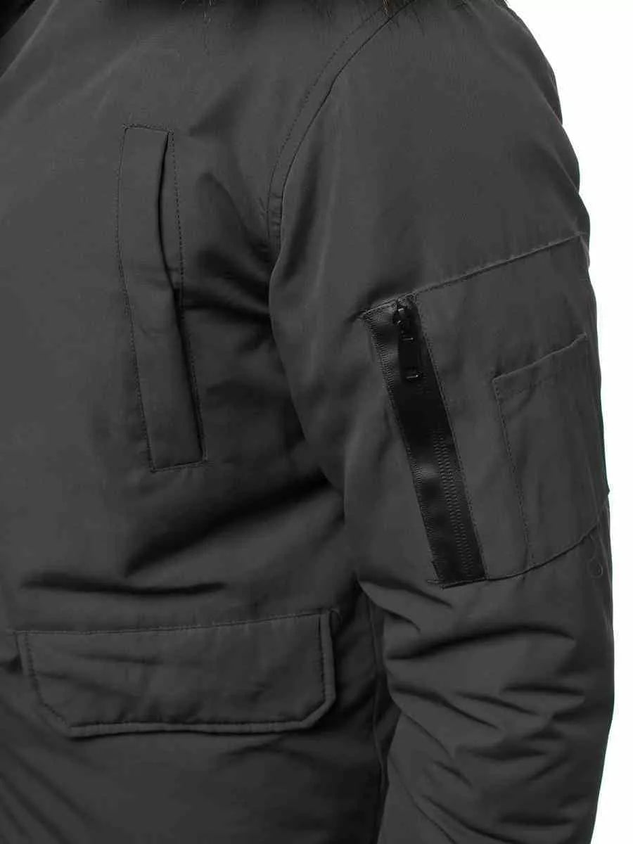 Bomber style winter dark gray men's jacket Lemor