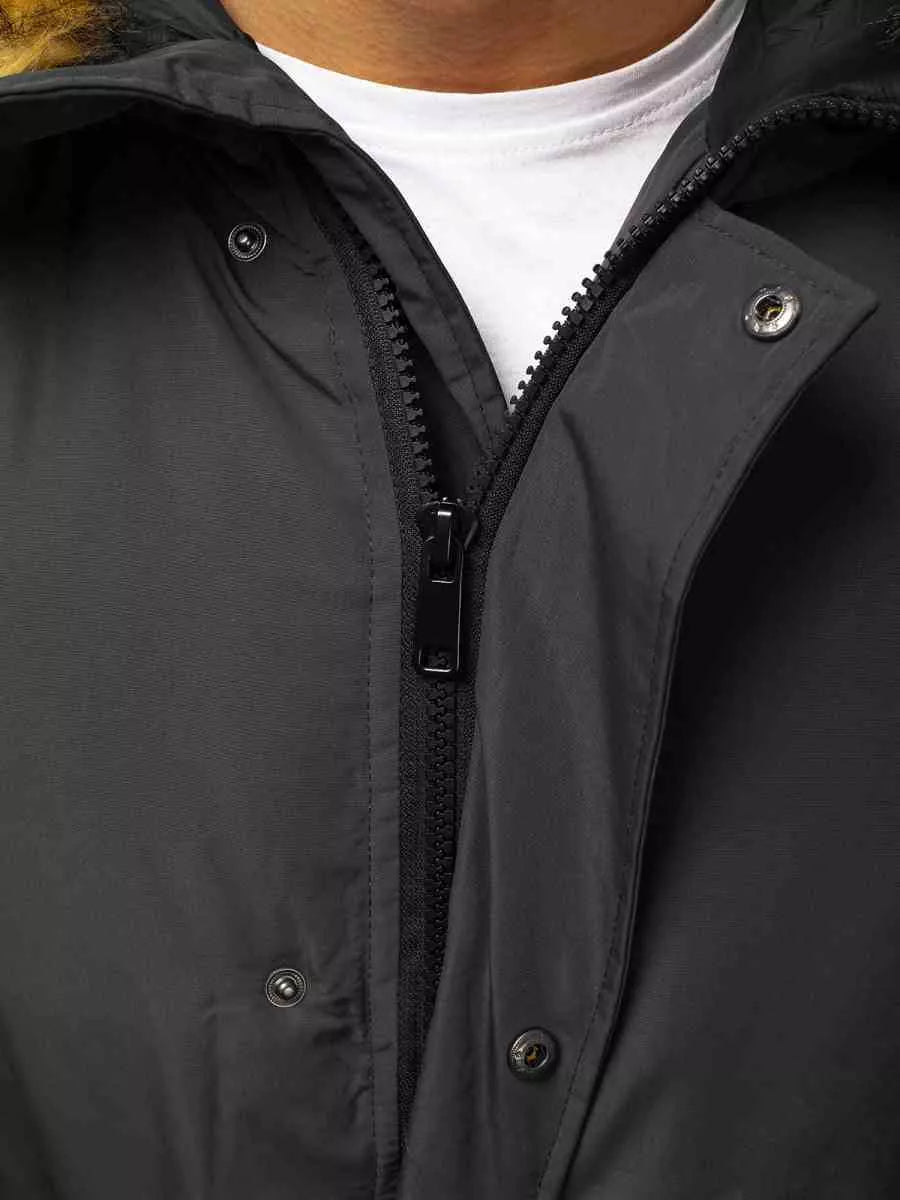 Bomber style winter dark gray men's jacket Lemor