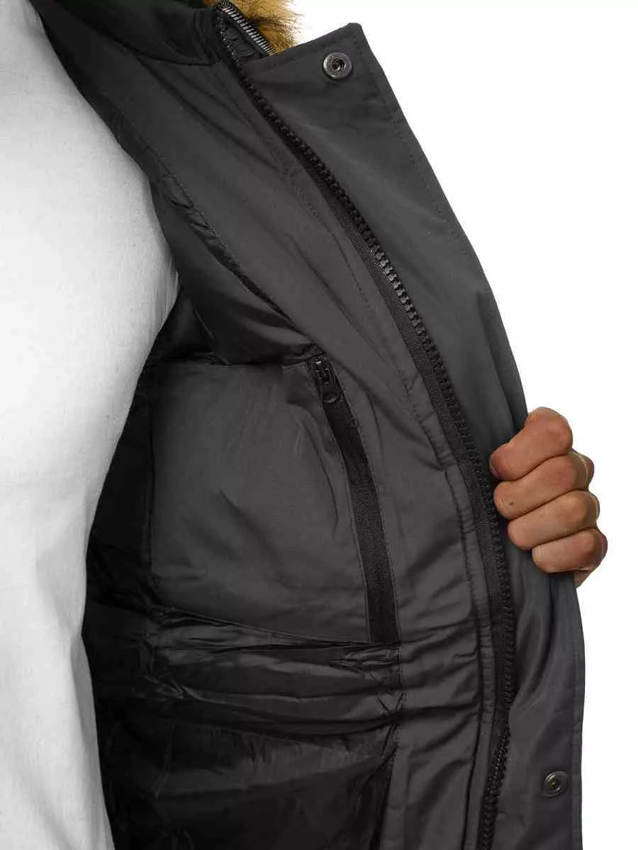 Bomber style winter dark gray men's jacket Lemor