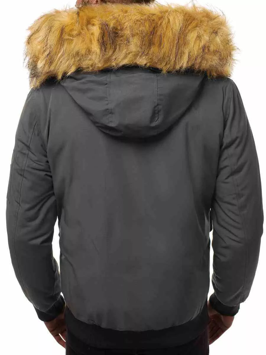 Bomber style winter dark gray men's jacket Lemor