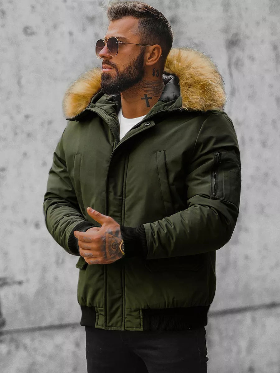 Bomber style winter green men's jacket Lemor