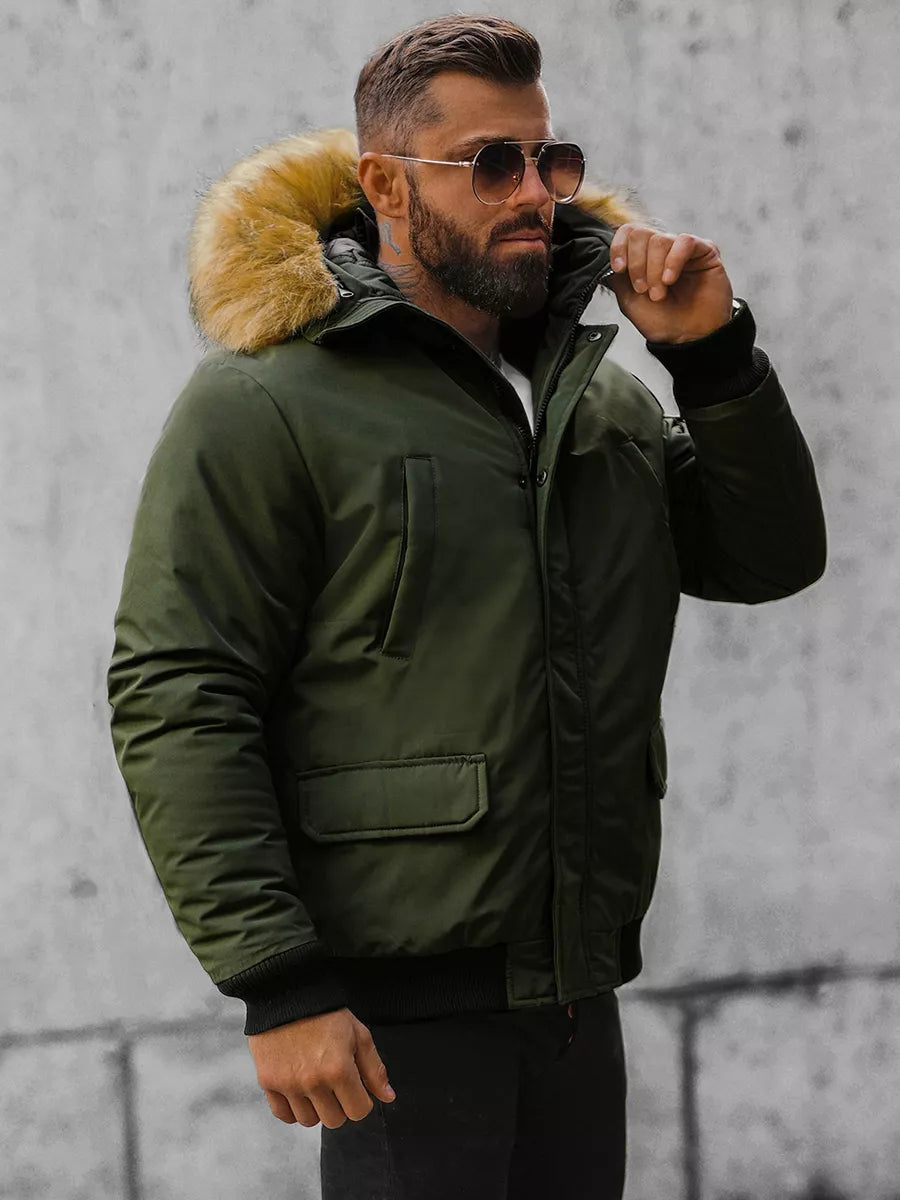 Bomber style winter green men's jacket Lemor