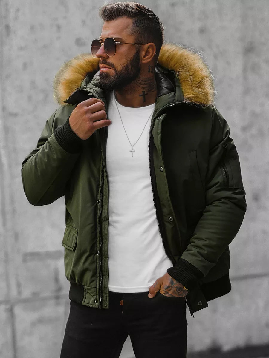 Bomber style winter green men's jacket Lemor