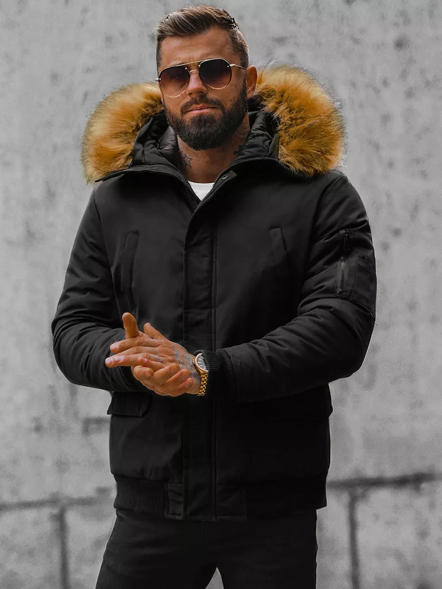 Bomber style winter black men's jacket Lemor