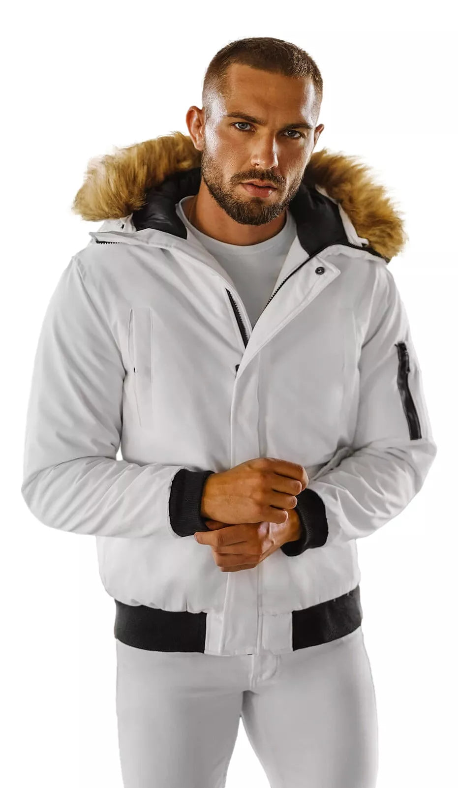 Bomber style winter white men's jacket Lemi