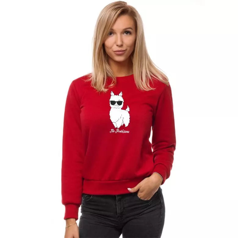 Burgundy women's hoodie No ProbLama