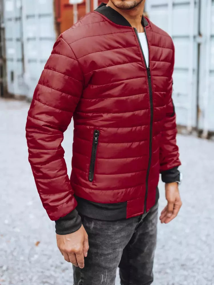 Men's burgundy quilted jacket Minti