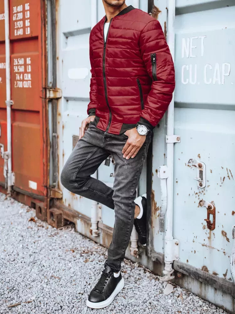 Men's burgundy quilted jacket Minti