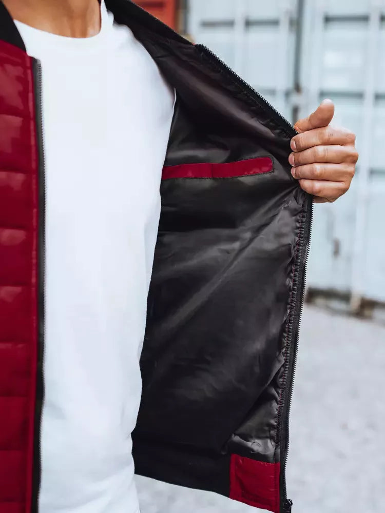 Men's burgundy quilted jacket Minti