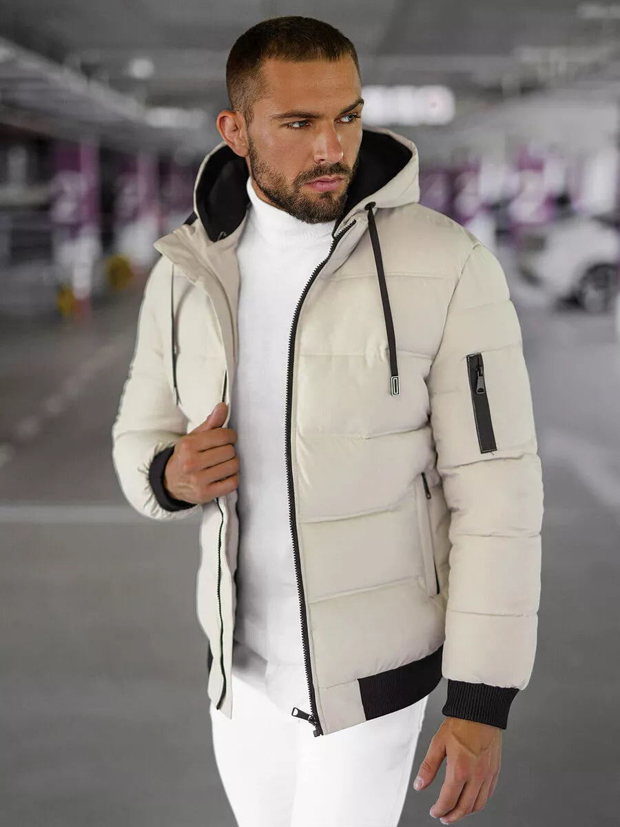 Men's brown winter jacket Rock