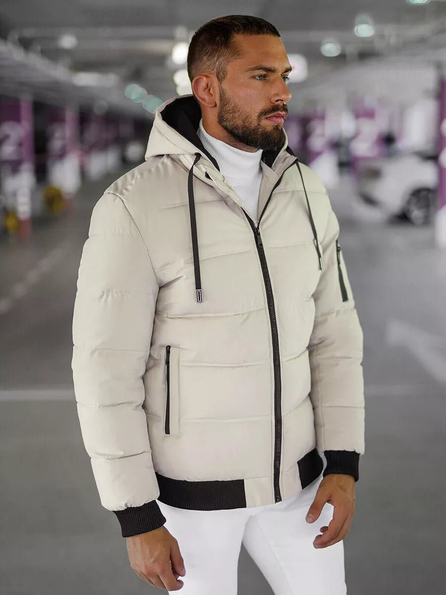 Men's brown winter jacket Rock