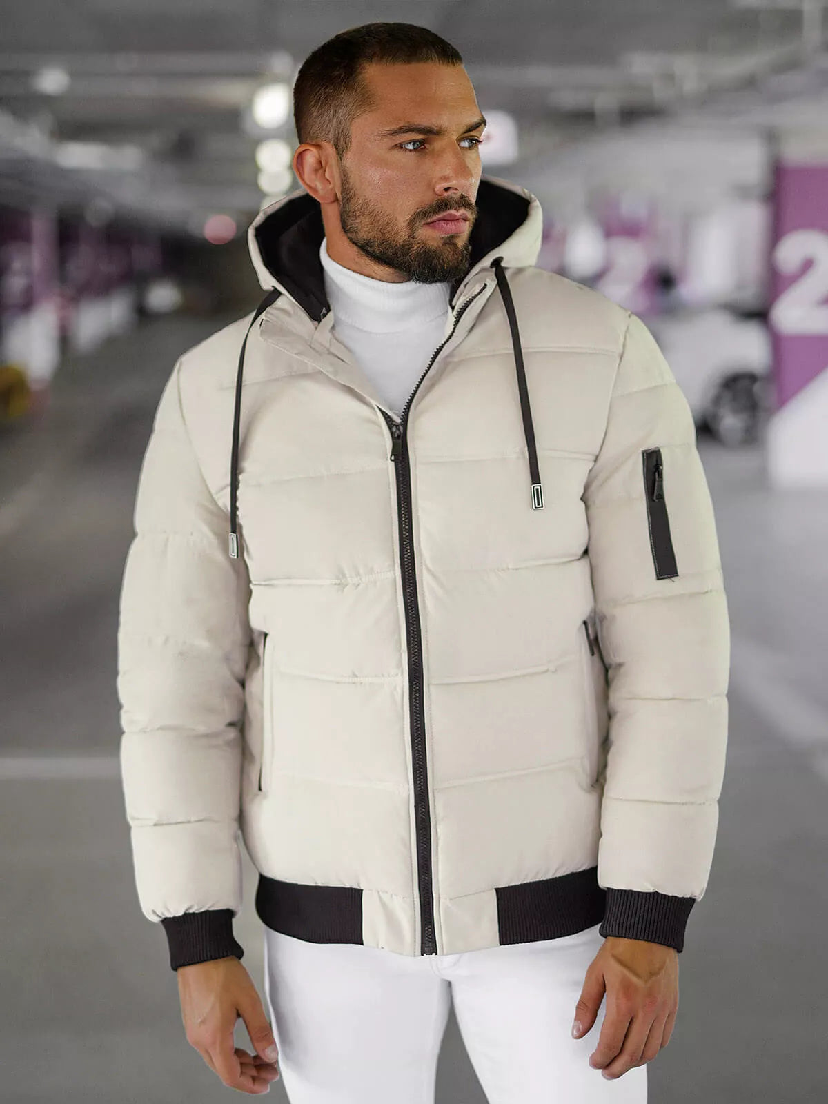 Men's brown winter jacket Rock