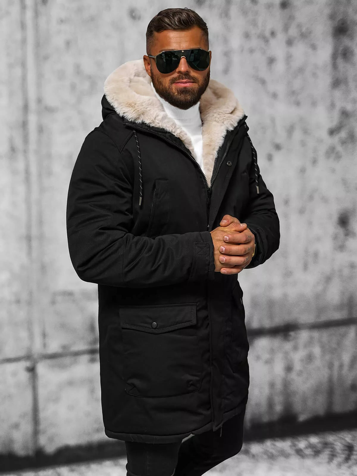 Men's black winter jacket Zolo